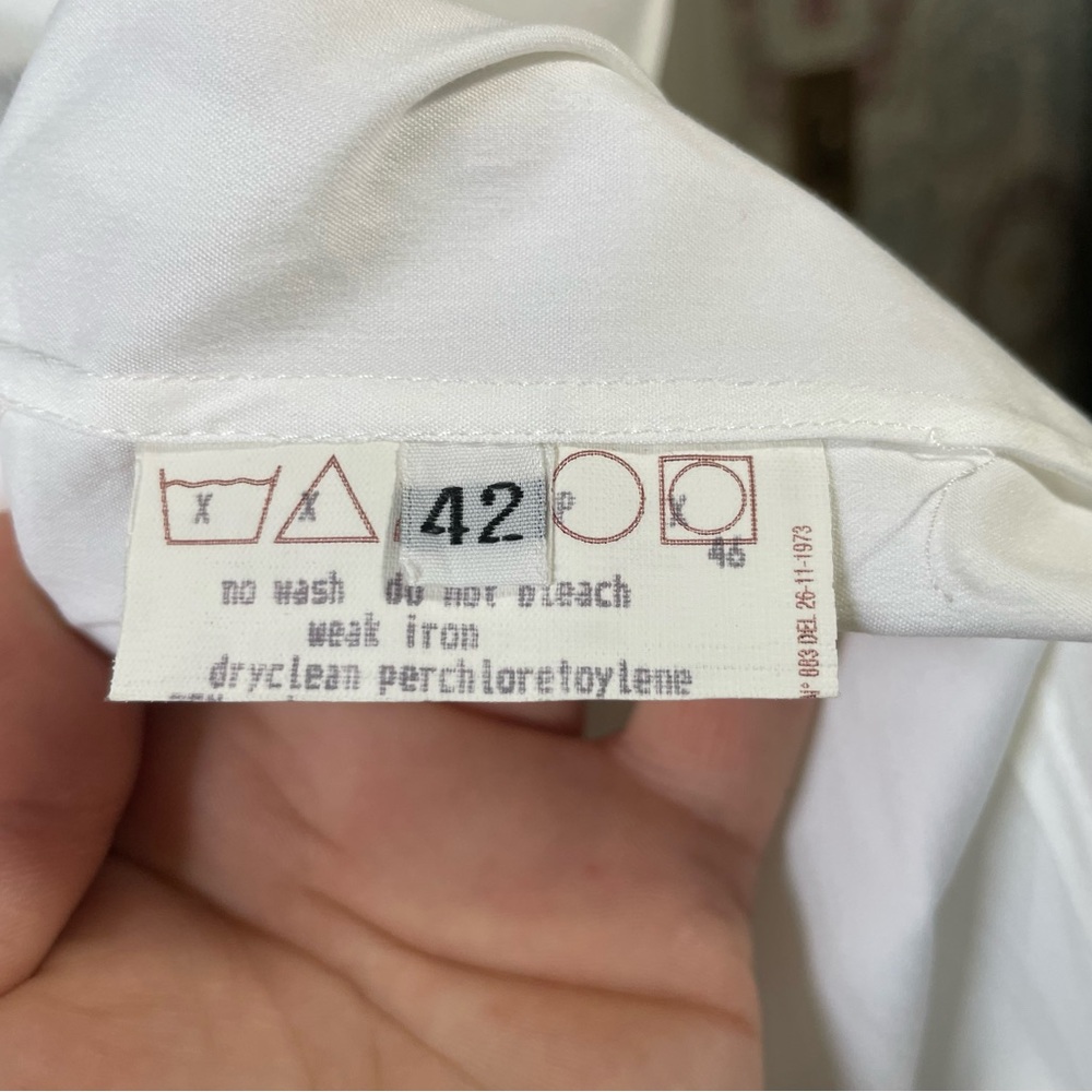 Margon Solid White Long Sleeve Button Down Shirt - image 8